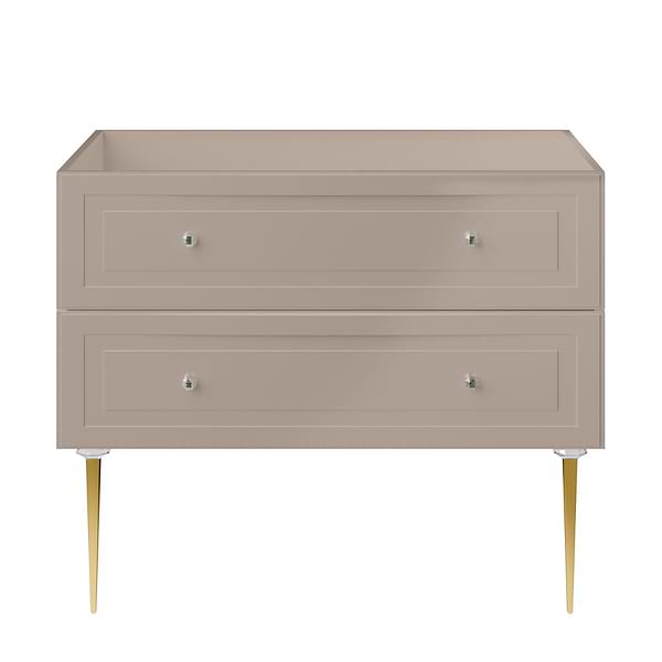 Alma Taupe 42" Single Vanity with Gold Legs & Knobs without Top