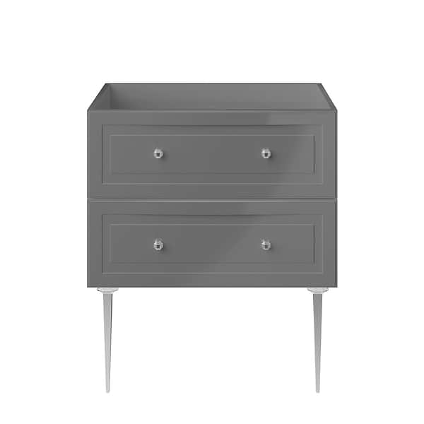 Alma Gray 30" Vanity with Chrome Legs & Knobs without Top