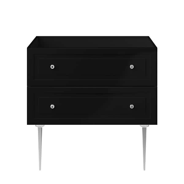 Alma Black 36" Vanity with Chrome Legs & Knobs without Top