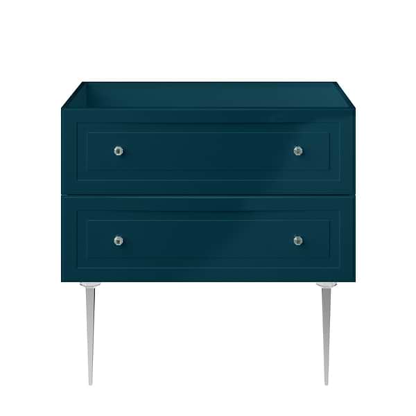 Alma Turquoise 36" Vanity with Chrome Legs & Knobs without Top