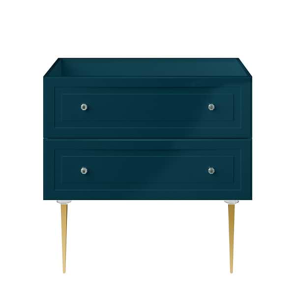 Alma Turquoise 36" Vanity with Gold Legs & Knobs without Top