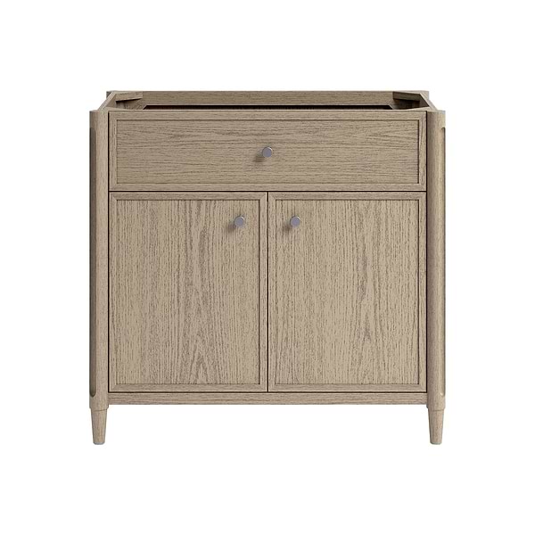 Ashford Greige Ash 36" Single Vanity without Top by TileBar Studio Vanities, View 2, open zoomed image