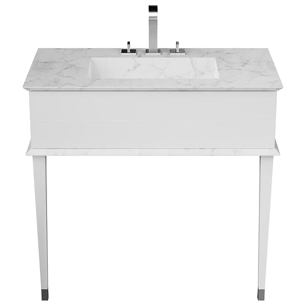 Classic 36" White Gloss & Chrome Vanity  in White, View 1
