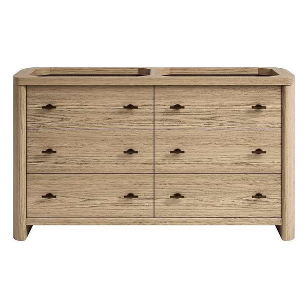 TileBar Studio Vanities Callum Natural Ash 60" Double Vanity without Top