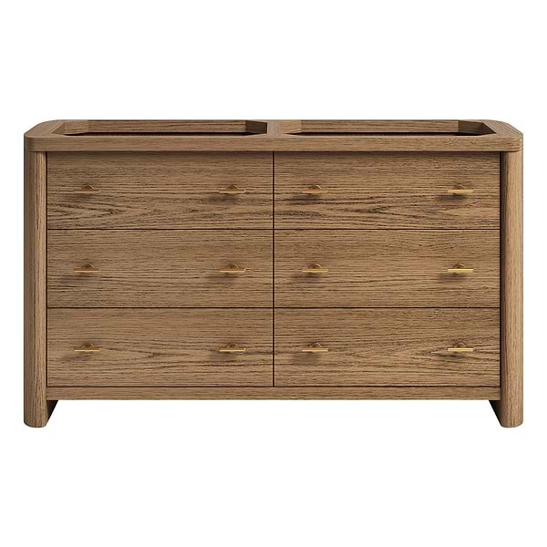 Callum Natural Ash 60" Double Vanity without Top by TileBar Studio Vanities, View 2, open zoomed image