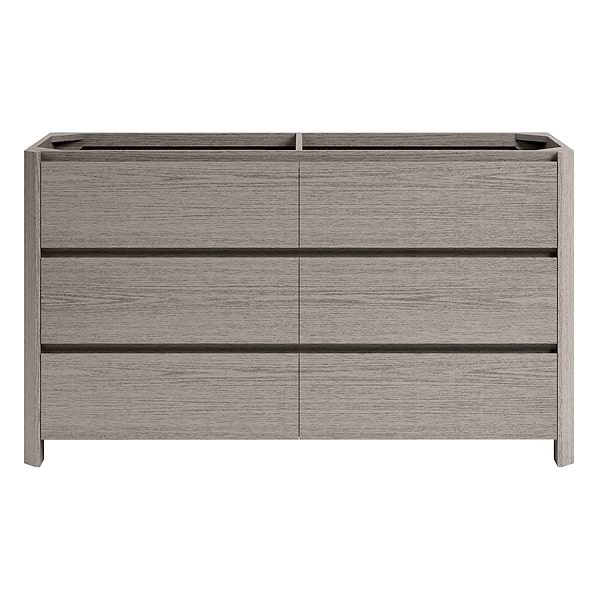 Dalton Steel Oak 60" Double Vanity without Top by TileBar Studio Vanities, View 2, open zoomed image
