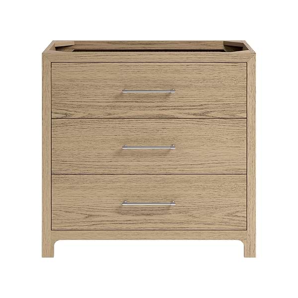 TileBar Studio Vanities Edison Medium Ash 36" Single Vanity without Top