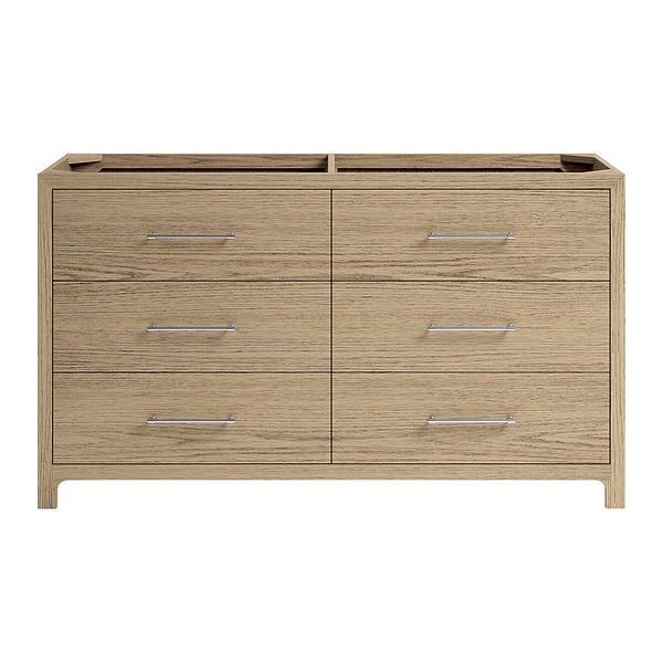 TileBar Studio Vanities Edison Medium Ash 60" Double Vanity without Top