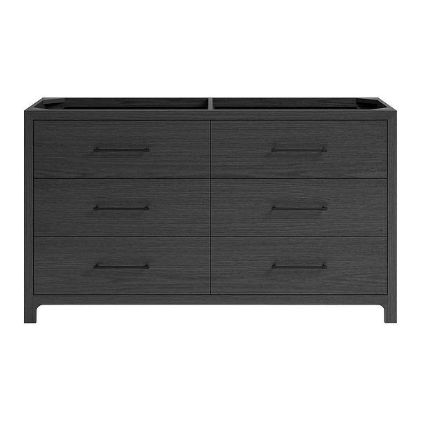 TileBar Studio Vanities Edison Ebony Oak 60" Double Vanity without Top