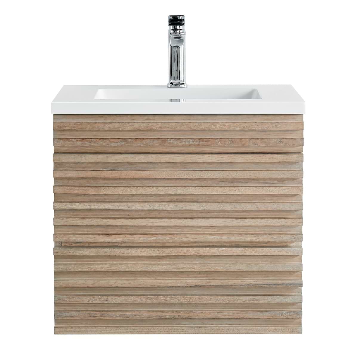 Gibson Light Wood 24" Single Vanity with Integrated White Acrylic Top