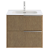 Kora Art Faux Fluted 24" Single Vanity with Integrated White Ceramic Top & Silver Handles