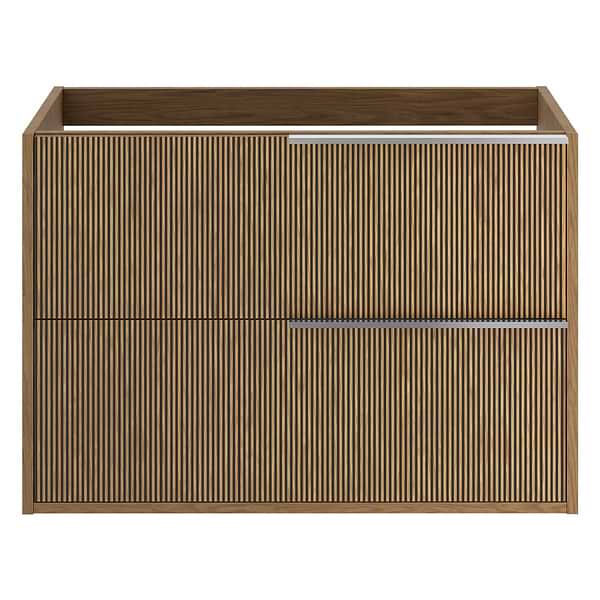 Kora Art Faux Fluted 32" Single Vanity with Silver Handles without Top