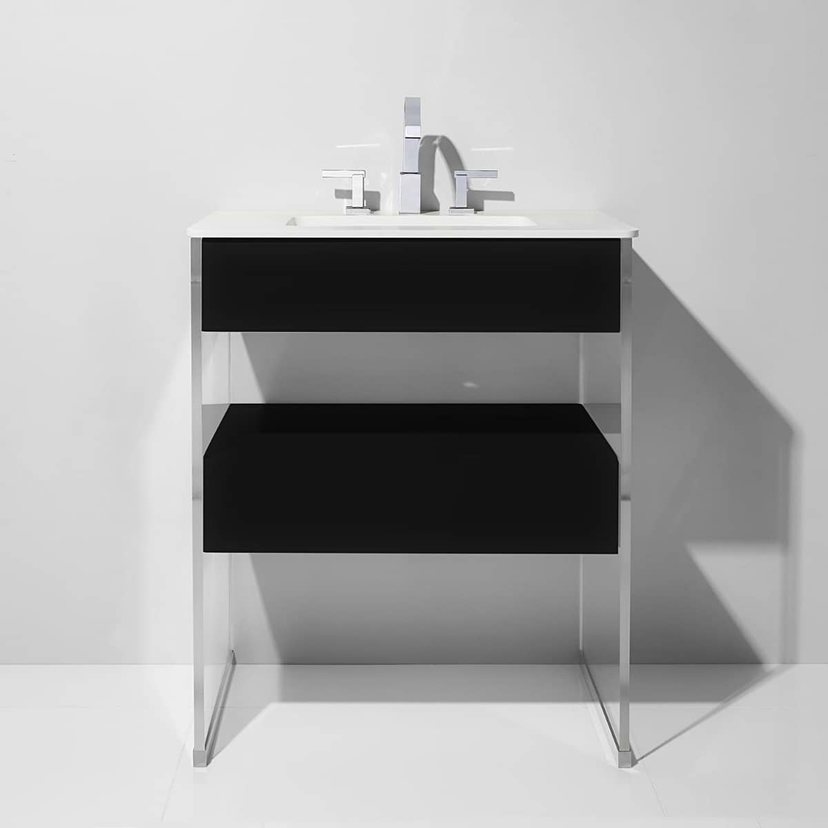 Lucite 30" Black Gloss Vanity and Counter