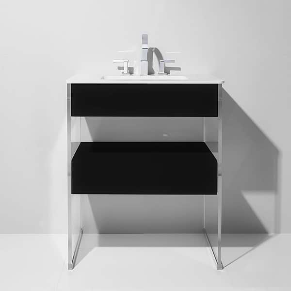 Lucite 30" Black Gloss Vanity and Counter