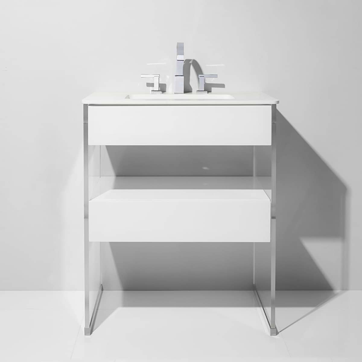 Lucite 30" White Gloss Vanity and Counter