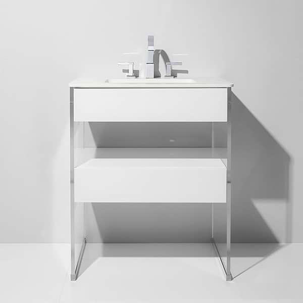 Lucite 30" White Gloss Vanity and Counter