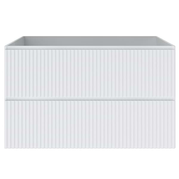 Linear White 36" Single Vanity with Integrated White Solid Surface Top