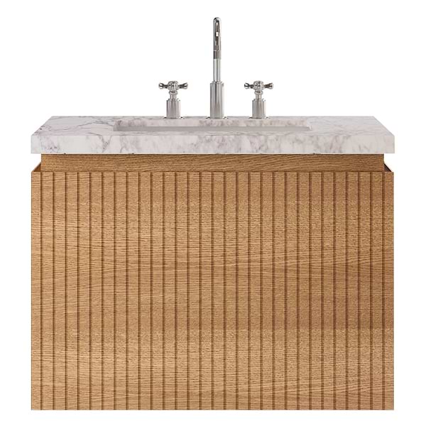 Melrose White Ash 30" Single Vanity with Carrara Marble Top