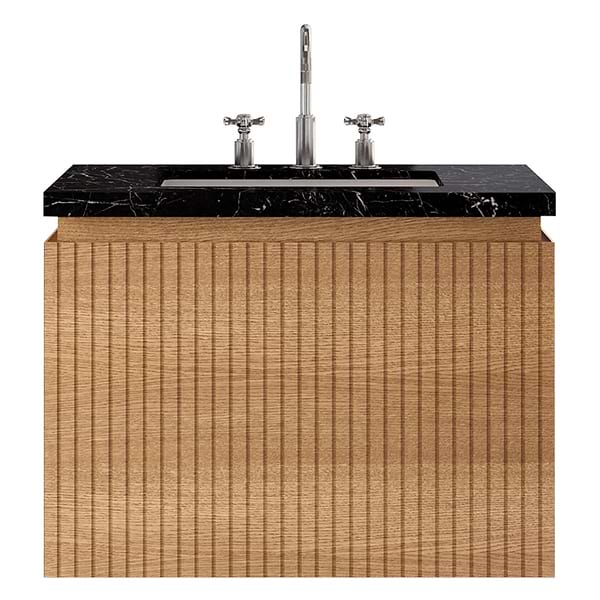 Melrose White Ash 30" Single Vanity with Nero Marquina Marble Top