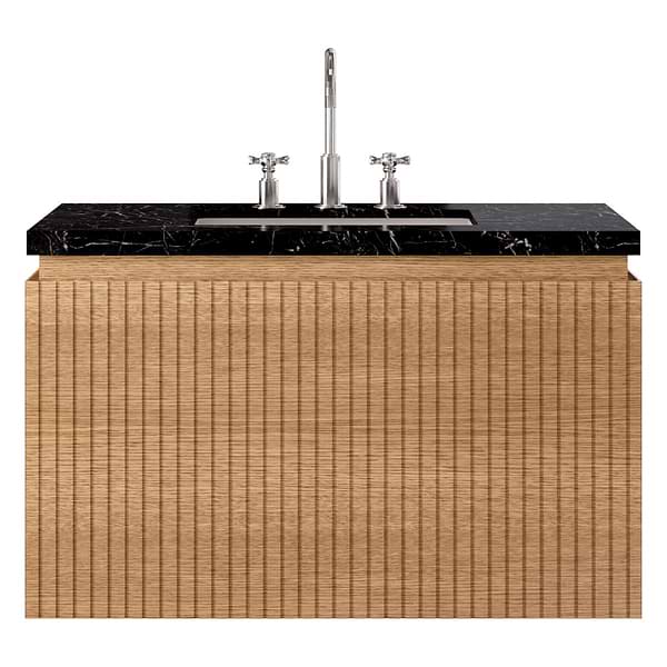 Melrose White Ash 36" Single Vanity with Nero Marquina Marble Top