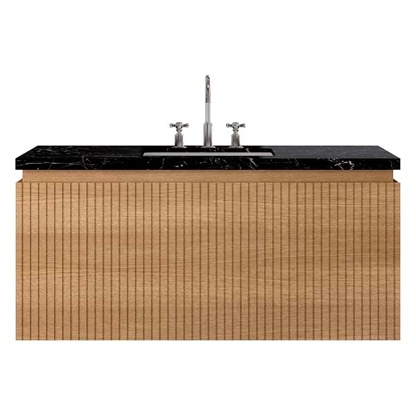 Melrose White Ash 48" Single Vanity with Nero Marquina Marble Top