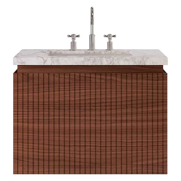 Melrose Walnut 30" Single Vanity with Carrara Marble Top