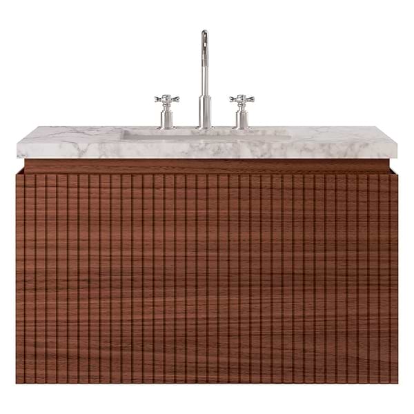 Melrose Walnut 36" Single Vanity with Carrara Marble Top