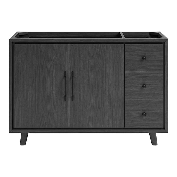 Setton Ebony Oak 48" Single Vanity without Top by TileBar Studio Vanities, View 2, open zoomed image