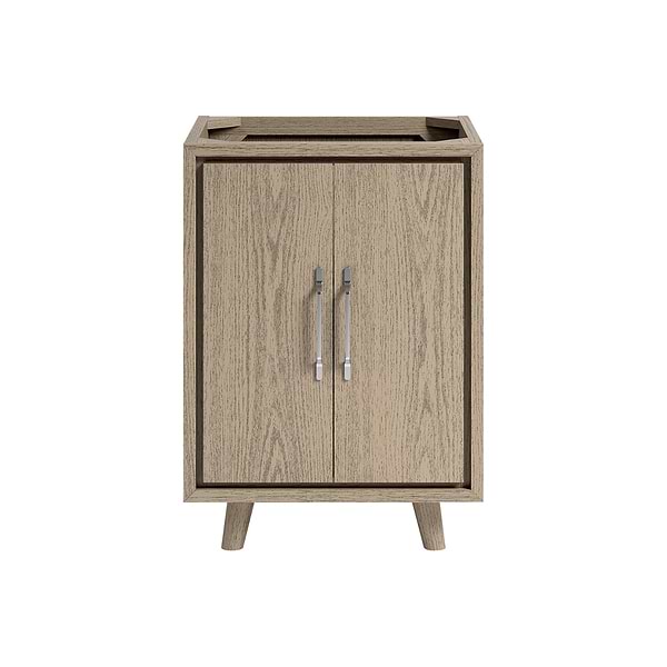 Setton Greige Ash 24" Single Vanity without Top by TileBar Studio Vanities, View 2, open zoomed image