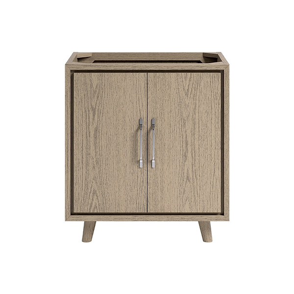 Setton Greige Ash 30" Single Vanity without Top by TileBar Studio Vanities, View 2, open zoomed image