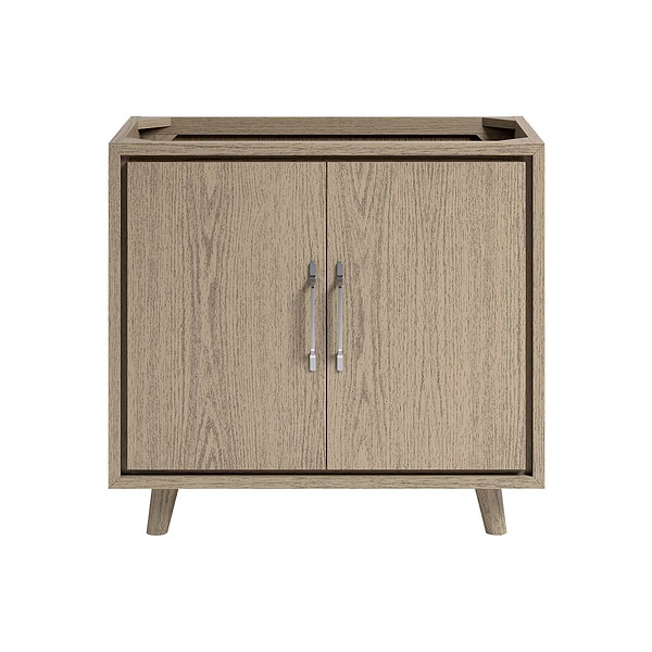 Setton Greige Ash 36" Single Vanity without Top by TileBar Studio Vanities, View 2, open zoomed image