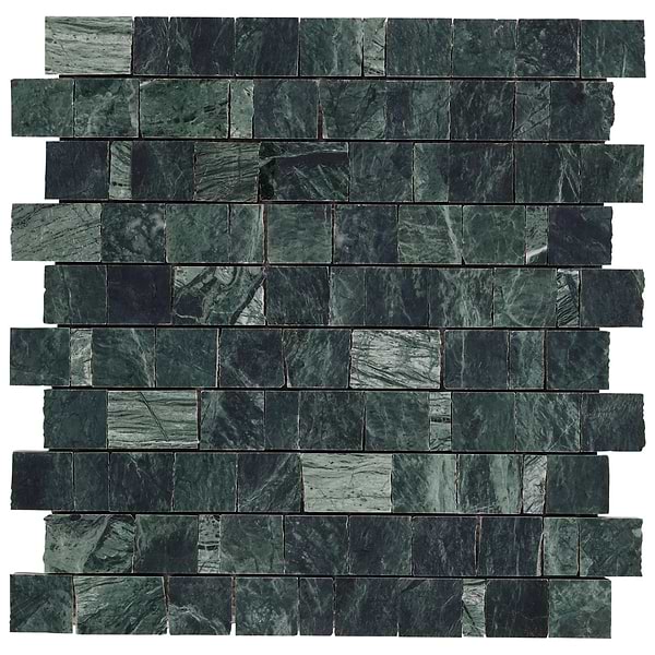 Avanti Verde Green Hand Clipped Joint Honed Marble Mosaic Tile