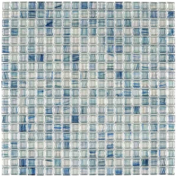 Celeste Harbor Fog Blue 1x1 Glass Polished Mosaic Tile