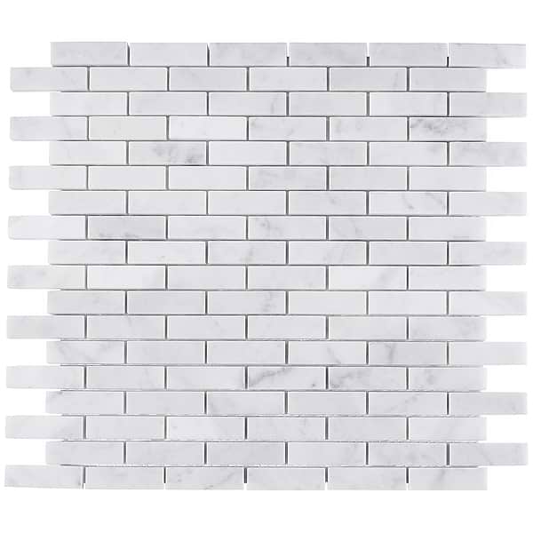 Disco-Carrara 1/2x2 Marble Polished Mosaic Tile
