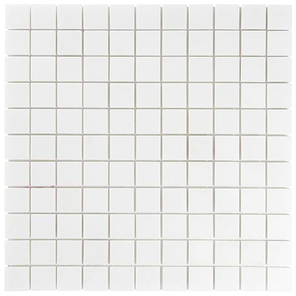 White Thassos 1x1 Polished Marble Tile