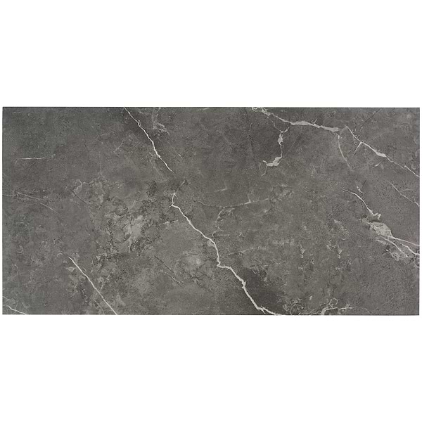Katone Chauny Marble Dark Gray 18x36 Glue Down Luxury Vinyl Tile