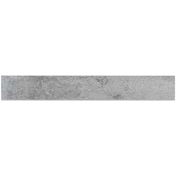 Hewlett Metal Silver 3x24 Matte Porcelain Bullnose