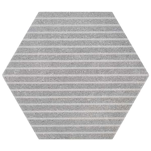 Texstone Deco Gris Gray 9" Matte Porcelain Hexagon Tile
