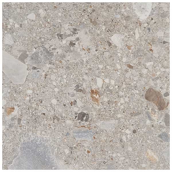 Rizo Earth Gray 24x24 Terrazzo Look Matte Porcelain Tile