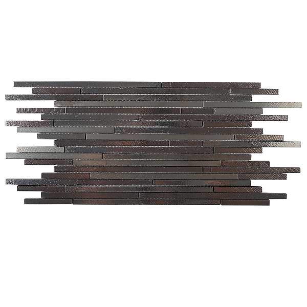 Magma Slim Stack Iron Gray Polished Lava Stone Mosaic Tile