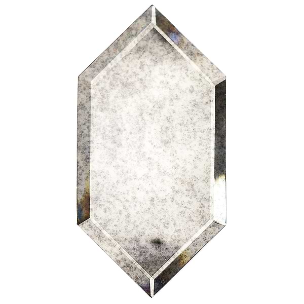 Beveled Paris Gray Hexagon Antique Mirror Tile