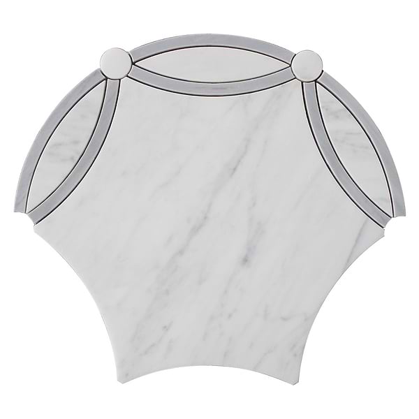 Celine Carrara White Polished Marble Mosaic Tile