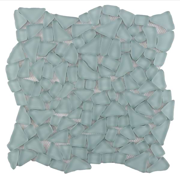 Fiji Atlantic Blue Frosted Matte Glass Mosaic Tile