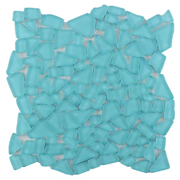 Fiji Pacific Blue Frosted Matte Glass Mosaic Tile