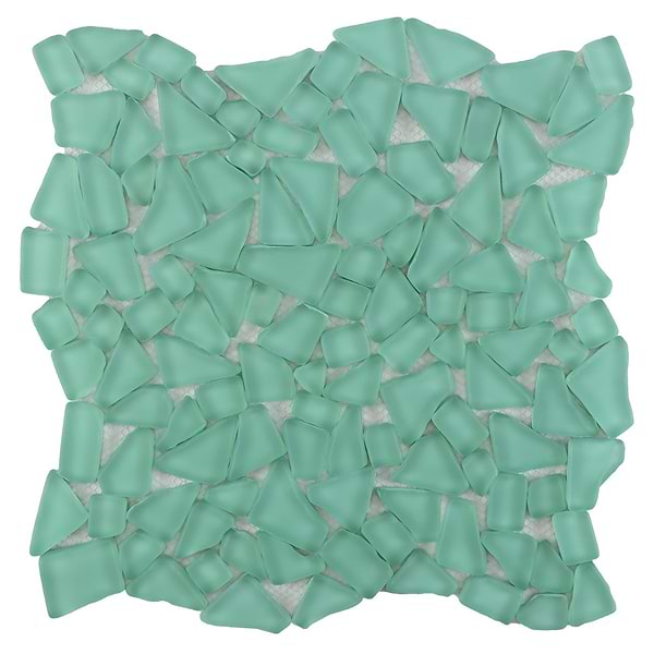 Fiji Seafoam Green Frosted Matte Glass Mosaic Tile