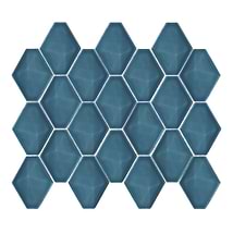 Brookline Diamond Coastal Blue 3x4 Glossy Ceramic Mosaic Tile