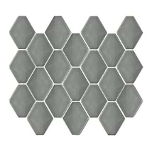 Brookline Diamond Warm Gray Glossy 3x4 Ceramic Mosaic Tile