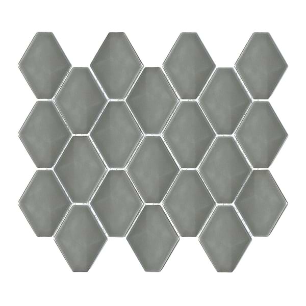 Brookline Diamond Warm Gray Glossy 3x4 Ceramic Mosaic Tile