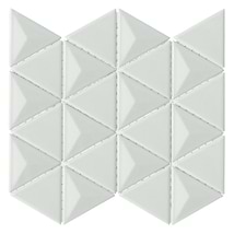 Brookline Triangle Mushroom Gray 4" Glossy Ceramic Mosaic Tile