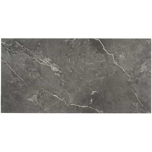 Katone Chauny Marble Dark Gray 18x36 Glue Down Luxury Vinyl Tile